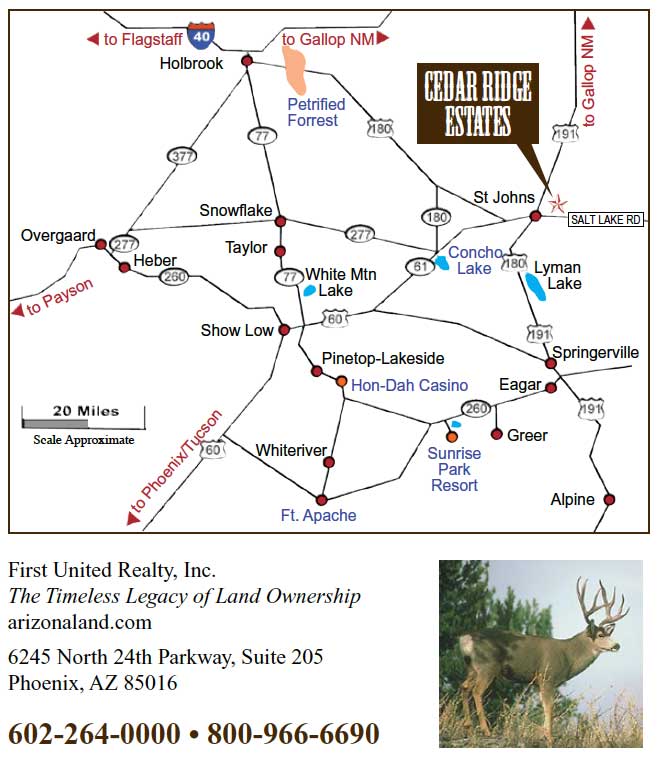 Cedar Ridge Driving Directions - Arizona Land for Sale