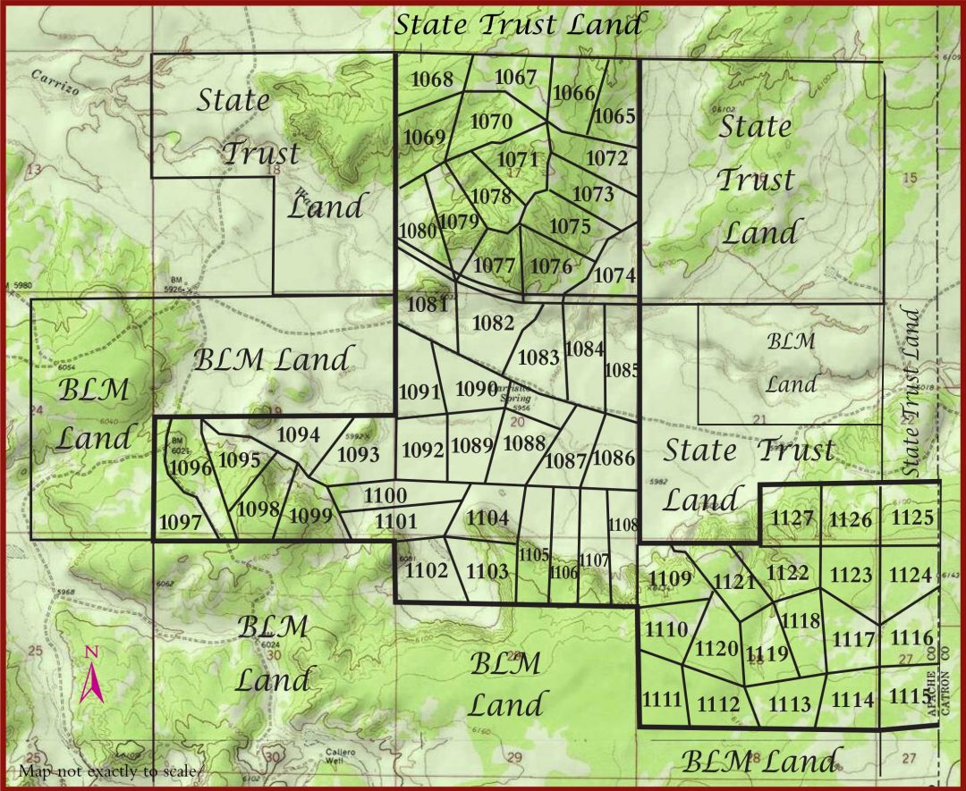 Topo Map of Woodland Valley Ranch in Arizona